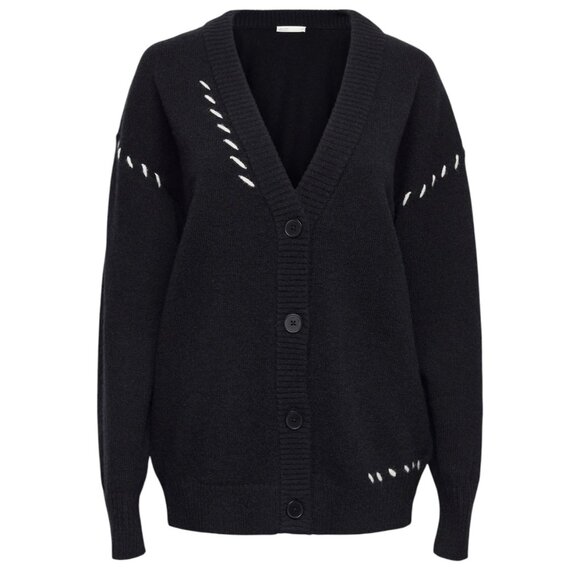 NWOT Oak + Fort Contrast Stitch Detail Button Front Cardigan - Picture 4 of 9